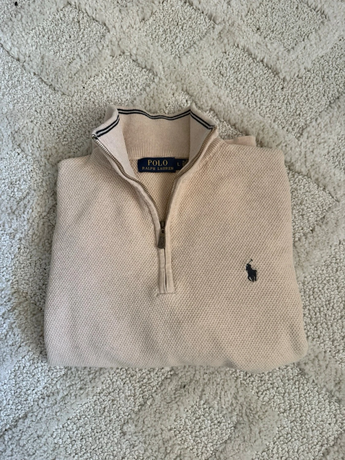 Ralph Lauren Half Zip Sweatshirt – Beige - 3