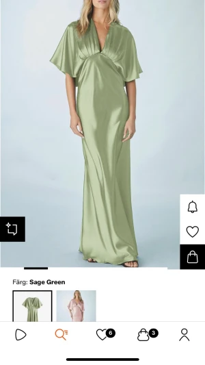 Ljusgrön maxiklänning i satin - Jätte fin balklänning i grön stan. Stl 38 och helt ny, säljer pga hittat ny balklänning🙏