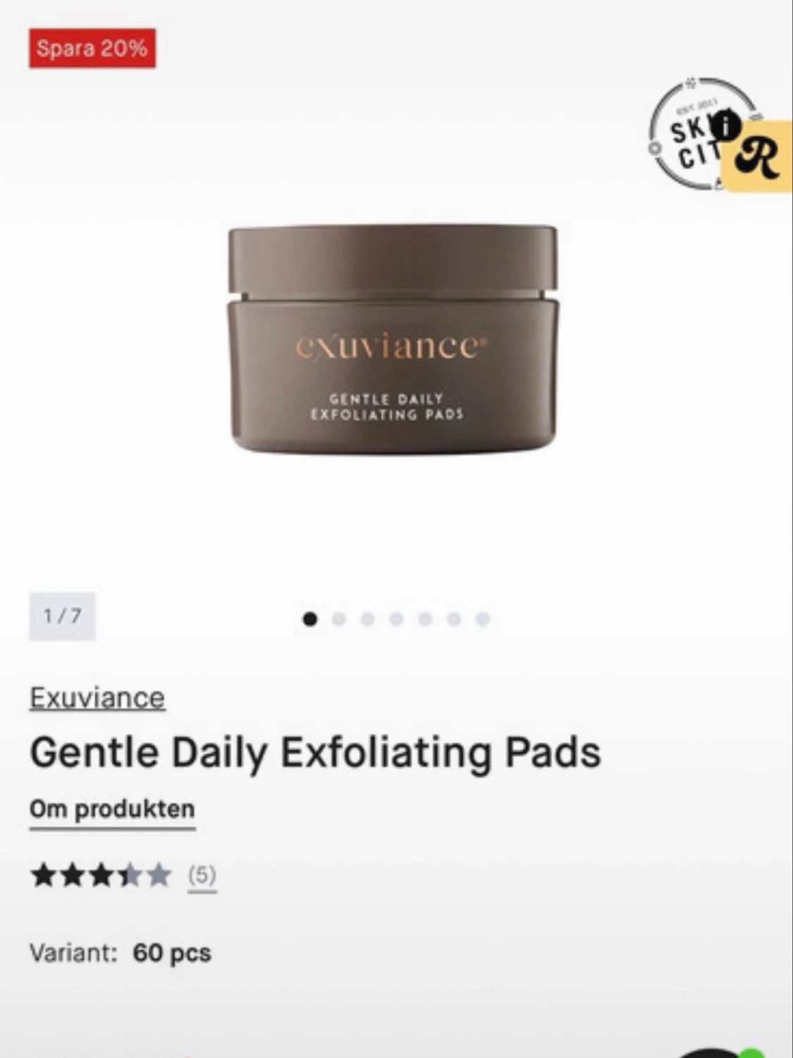Exuviance exfolierande pads