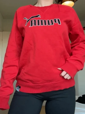 Sweatshirt Puma - Röd sweatshirt från Puma! Storlek L men sitter okej på mig med storlek M/S eller för lite mer oversized!❤️