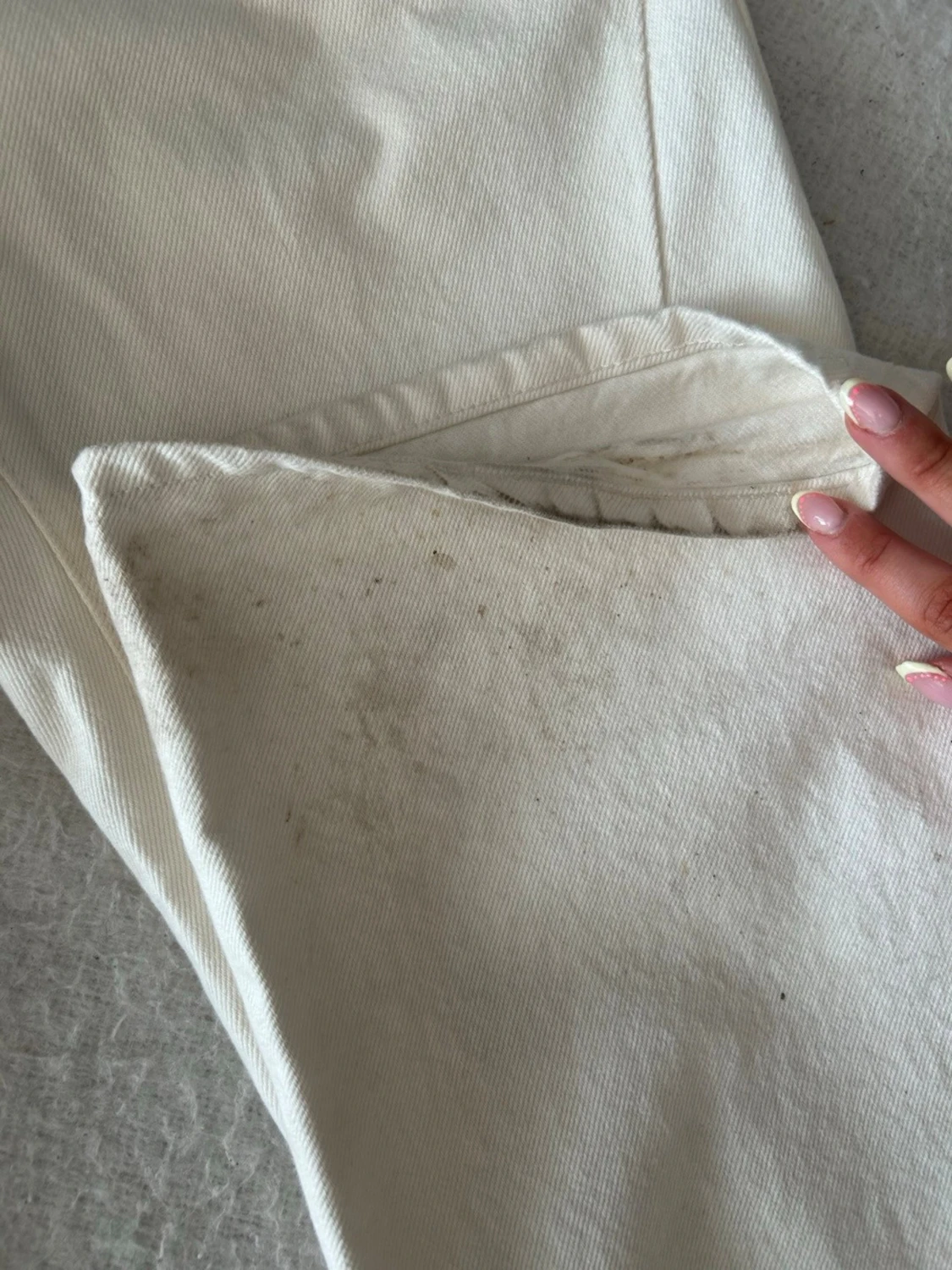 Vita jeans med snörning  - 4