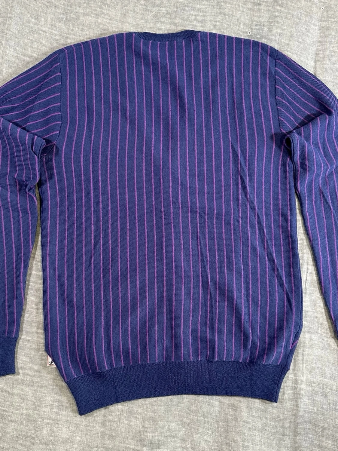 Vintage Lee Wool Cardigan Striped Button Up Knit Size M - 4