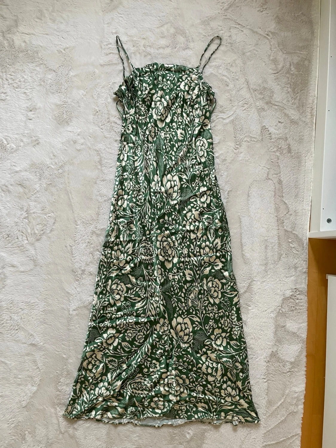 Grön blommig långklänning L ZARA - 2