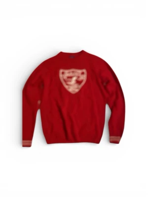 Röd GANT tröja med skidmärke - Röd långärmad tröja från GANT med vitt broderat skidmärke och texten 'GANT 1949 NHCT' på bröstet. Tröjan har ribbade muddar med vita ränder vid ärmslut och nederkant. Perfekt för dig som gillar sportig och klassisk stil. Unik sitter som en smal.  Sjuk mjuk och gosigt material😁