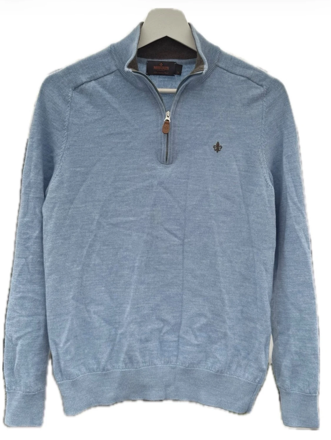 Ljusblå halvzip-tröja Morris - 1