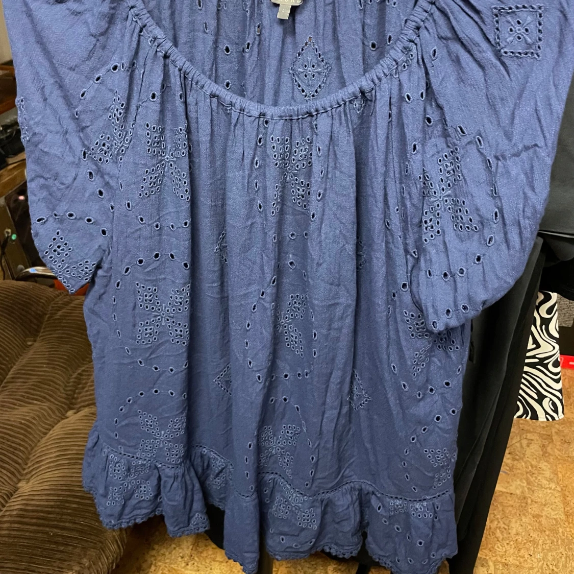 Fiore blus blå med broderade detaljer stl L - 2