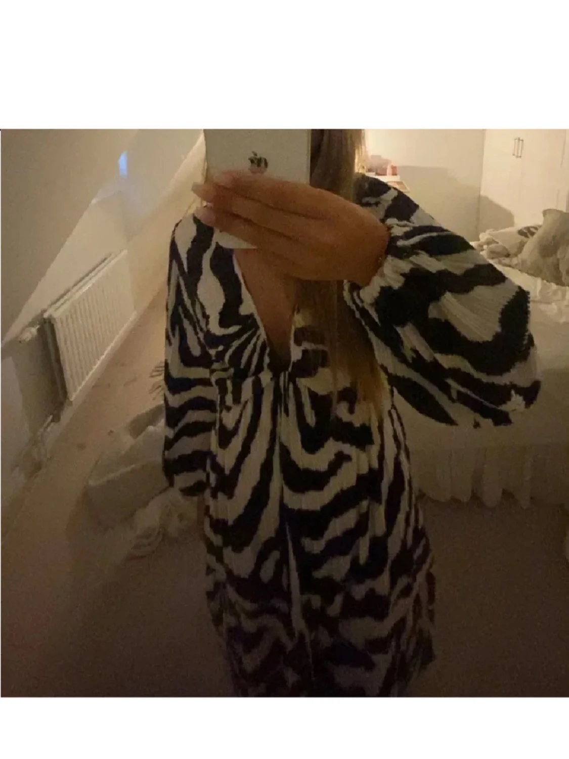 Zebramönstrad h&m klänning - 1
