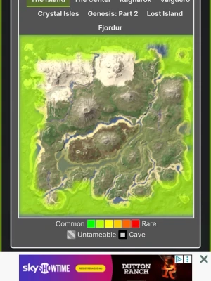 Ark: The Island - Säljer en detaljerad karta över The Island från spelet Ark: Survival Evolved. Kartan visar olika biomer, grottor och spawn-områden med färgkodning för vanliga och sällsynta platser. Perfekt för dig som vill utforska och överleva i spelet. Här spawnar bävern nära redwoods/castroides. Vinn och ha det roligt med vänner. Testa detta i IRL istället för att spela på ps!