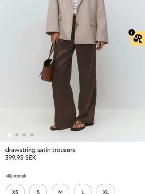 Bruna satinbyxor Gina tricot - Aldrig använt, fina och sköna, bra tyngd i byxorna så de håller formen