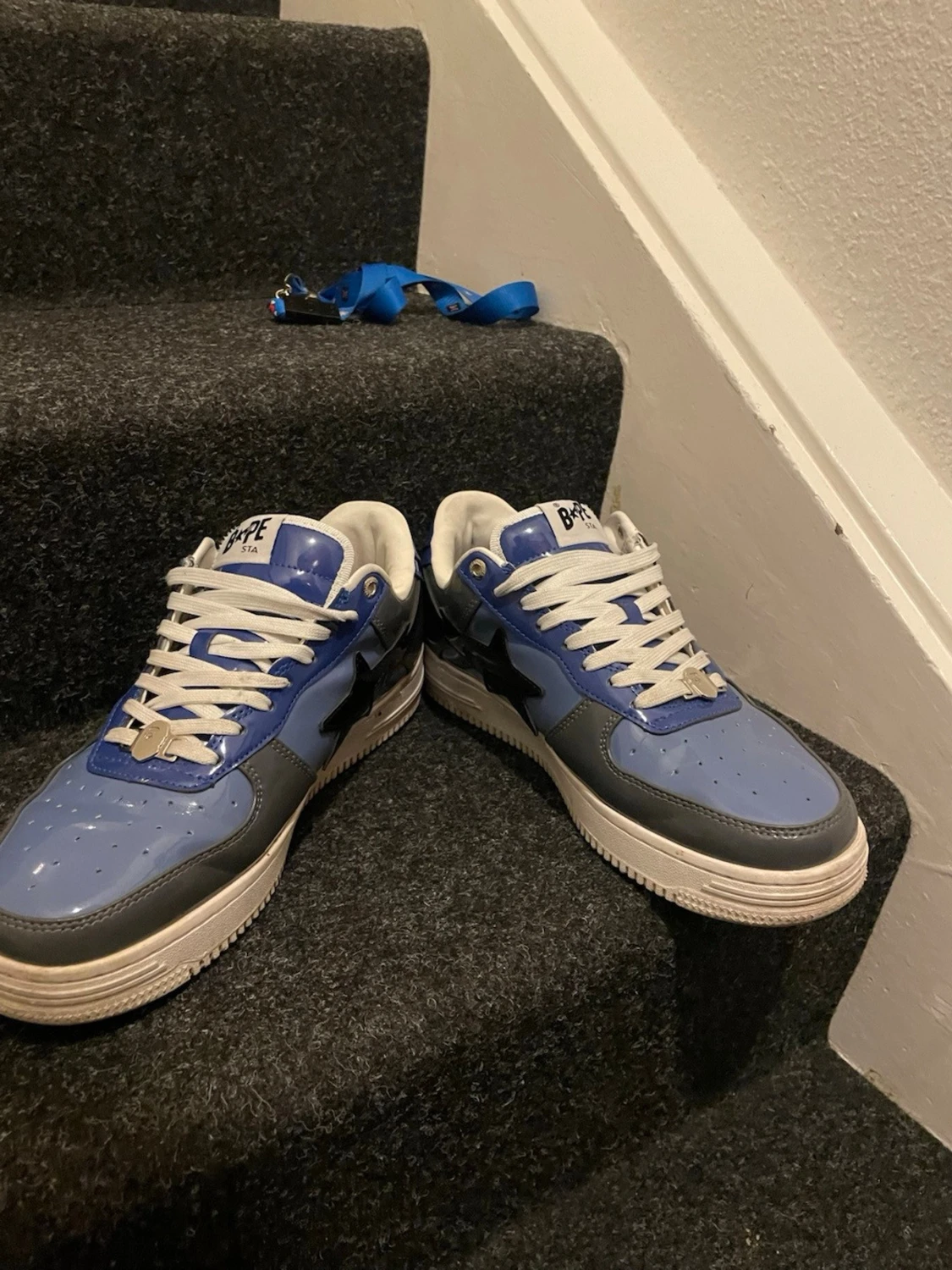 Blå BAPE STA sneakers med svart stjärna - 3