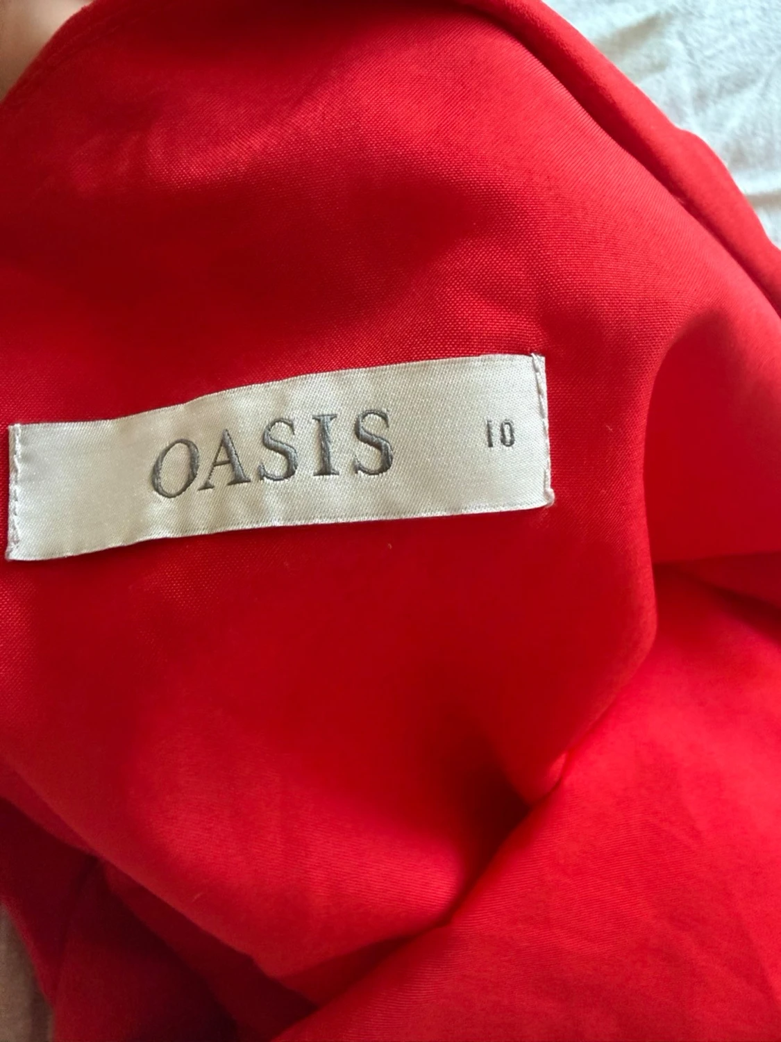Röd ärmlös klänning med smala band - 2