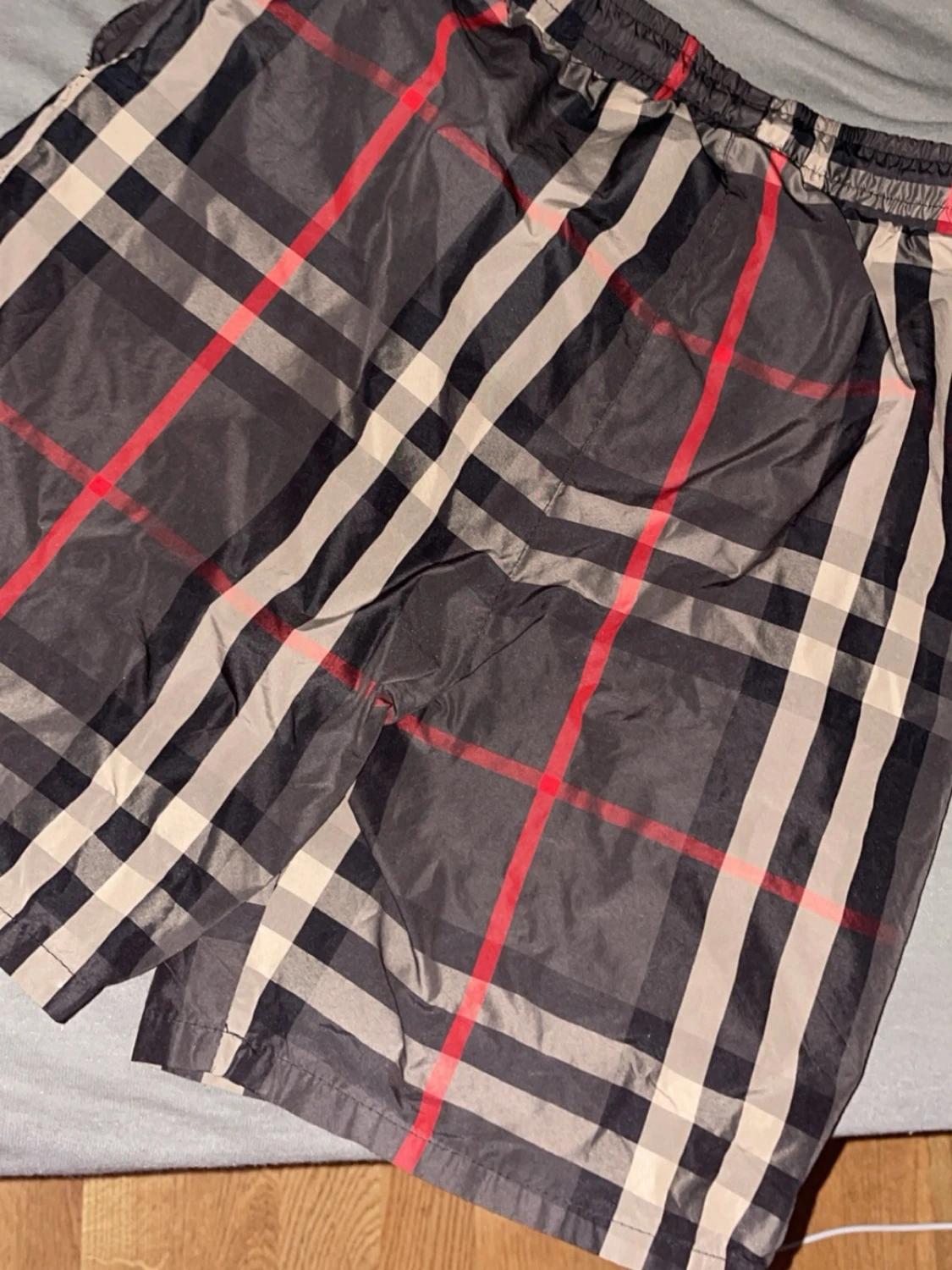Rutig shorts med snörning - 2