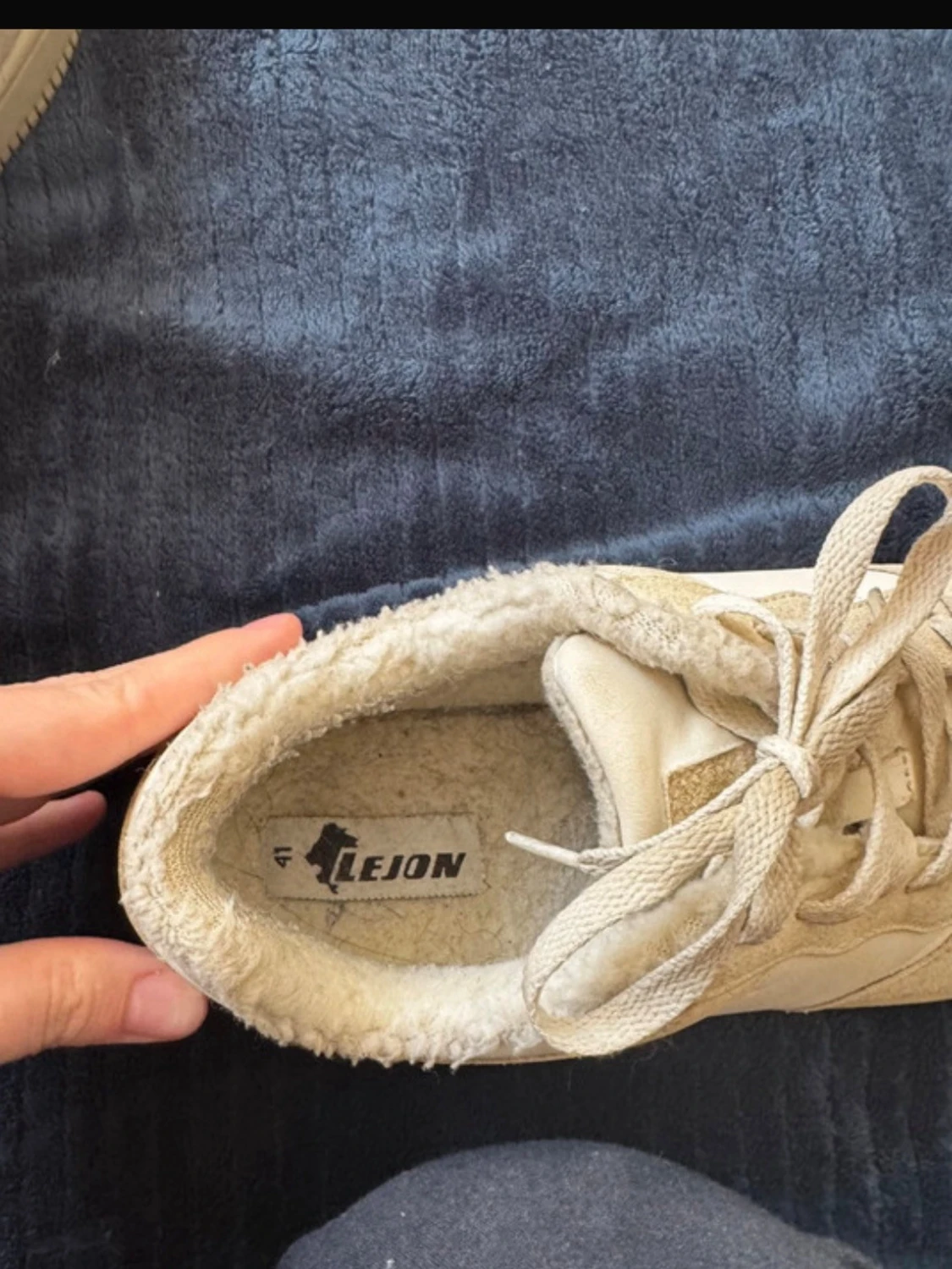Beige sneakers från Lejon med foder - 2