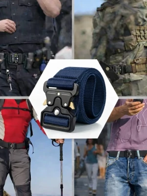 Smart flexibelt BLÅTT allroundbälte för många tillfällen! - BLÅTT BÄLTE, 125 cm långt & 3.8 cm brett. Passar midjemått mindre än 120cm.  Använder själv ett sånt bälte och är mycket nöjd!  Bältet finns i flera färger. SE DESSA ANNONSER! SVART  SKOGSGRÖNT  MARINBLÅTT  BRUNT/KAFFE BEIGE/SAND GRÅTT Det bästa med bältet är att det är "steglöst" och kan anpassas mer exakt än bälten med hål. Materialet är slitstark nylon & spännet i hårdplast. Bältet skramlar inte. Låsmekanism & nitar i spännet är i metall för att ge hållbarhet. ETT MYCKET BRA ALLROUND BÄLTE!