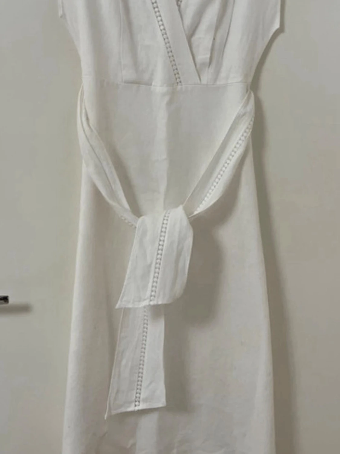 Mango linen wrap midi dress - 1