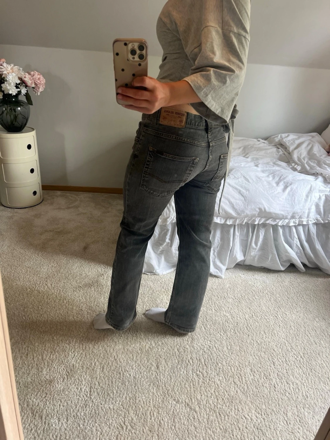 Grå straight leg jeans - 2