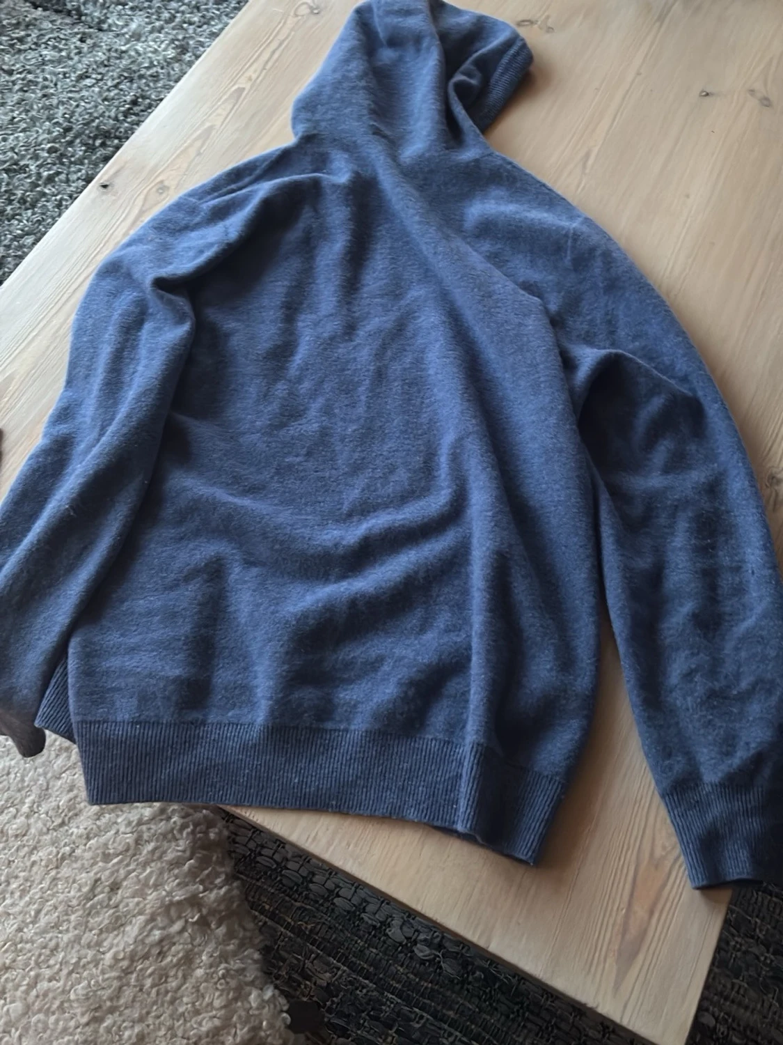 Blå hoodie kashmir - 1