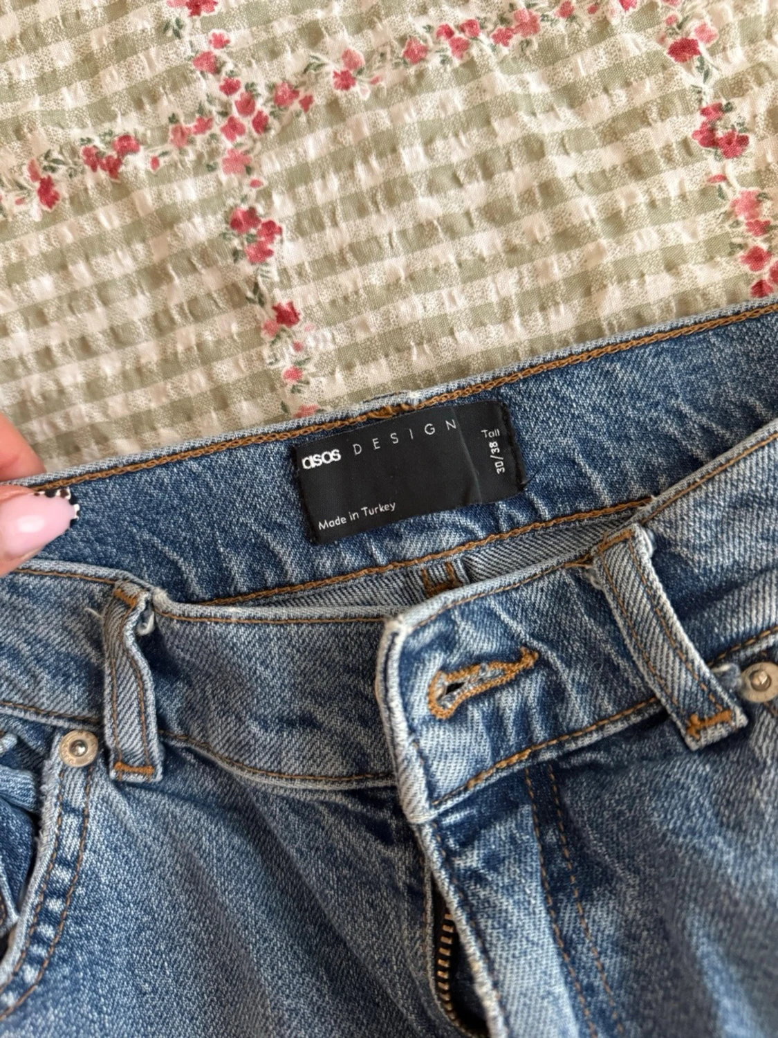 Blå raka jeans från ASOS Tall - 1