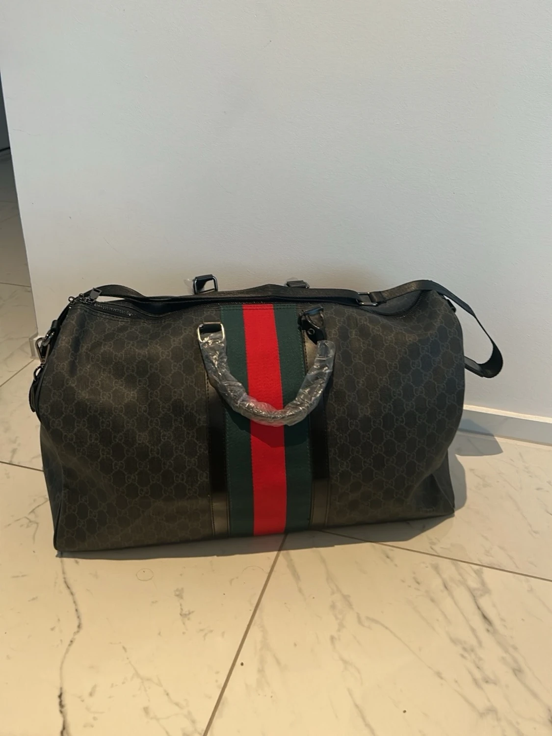 Gucci weekendbag med röd/grön rand