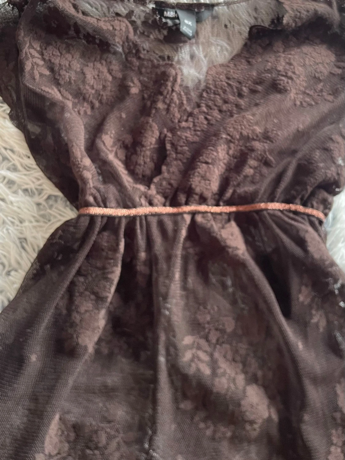 Brun babydoll spets top  från H&M