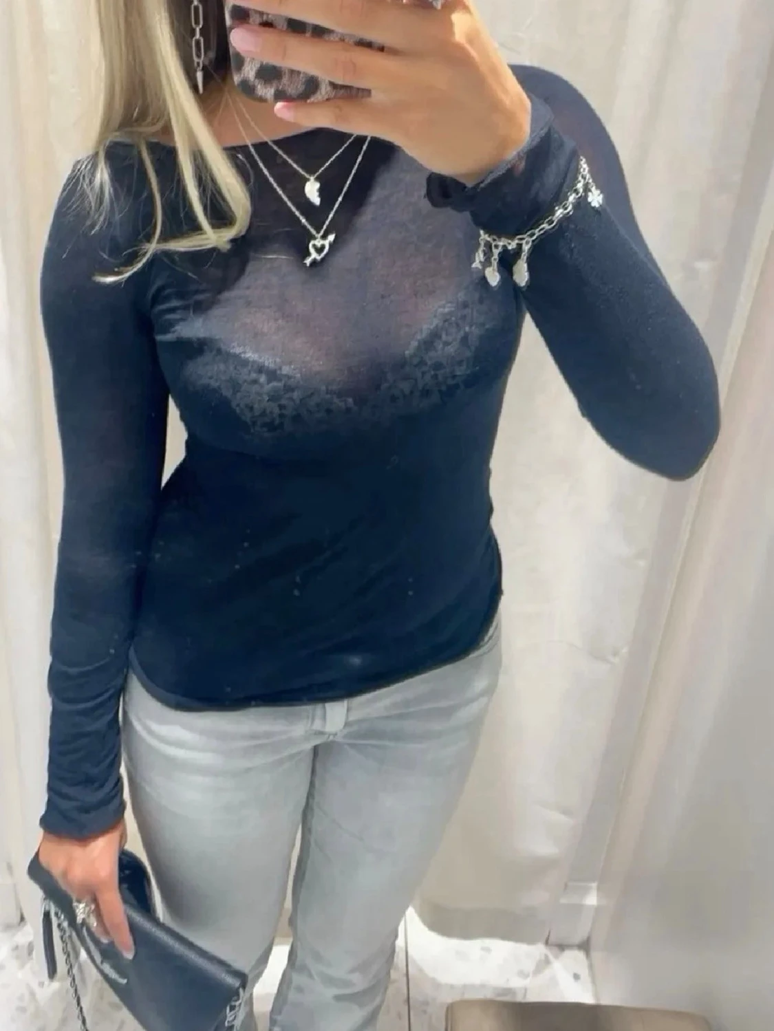 Mörkblå långärmad topp från Intimissimi  - 1