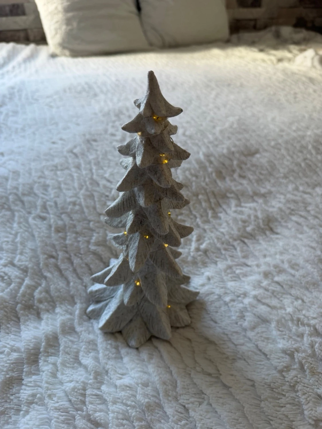 Vit dekorationsgran med LED-ljus - 2