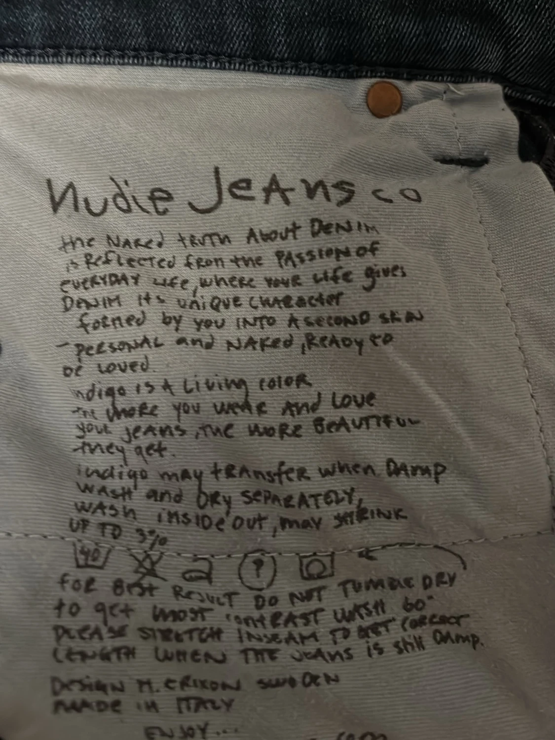 Blå slim fit jeans med låg gren - 3