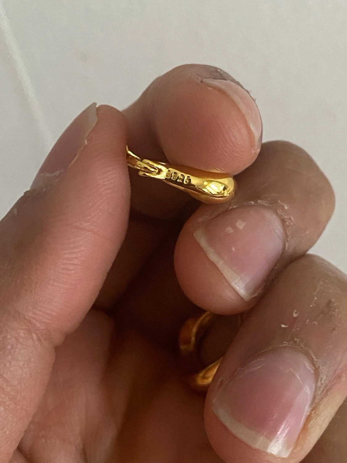 s925 Guldpläterade chunky hoops örhängen - 3