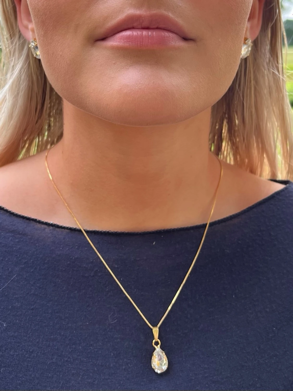 Smyckesset stud halsband kristall  - 1