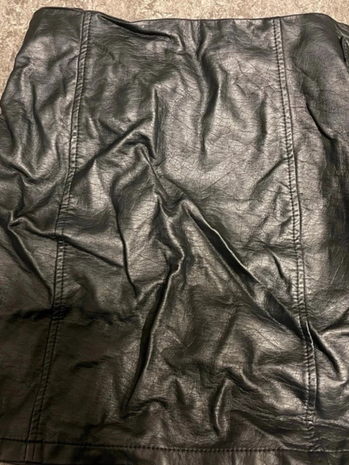 Svart biker miniskirt  med dragkedja - 1