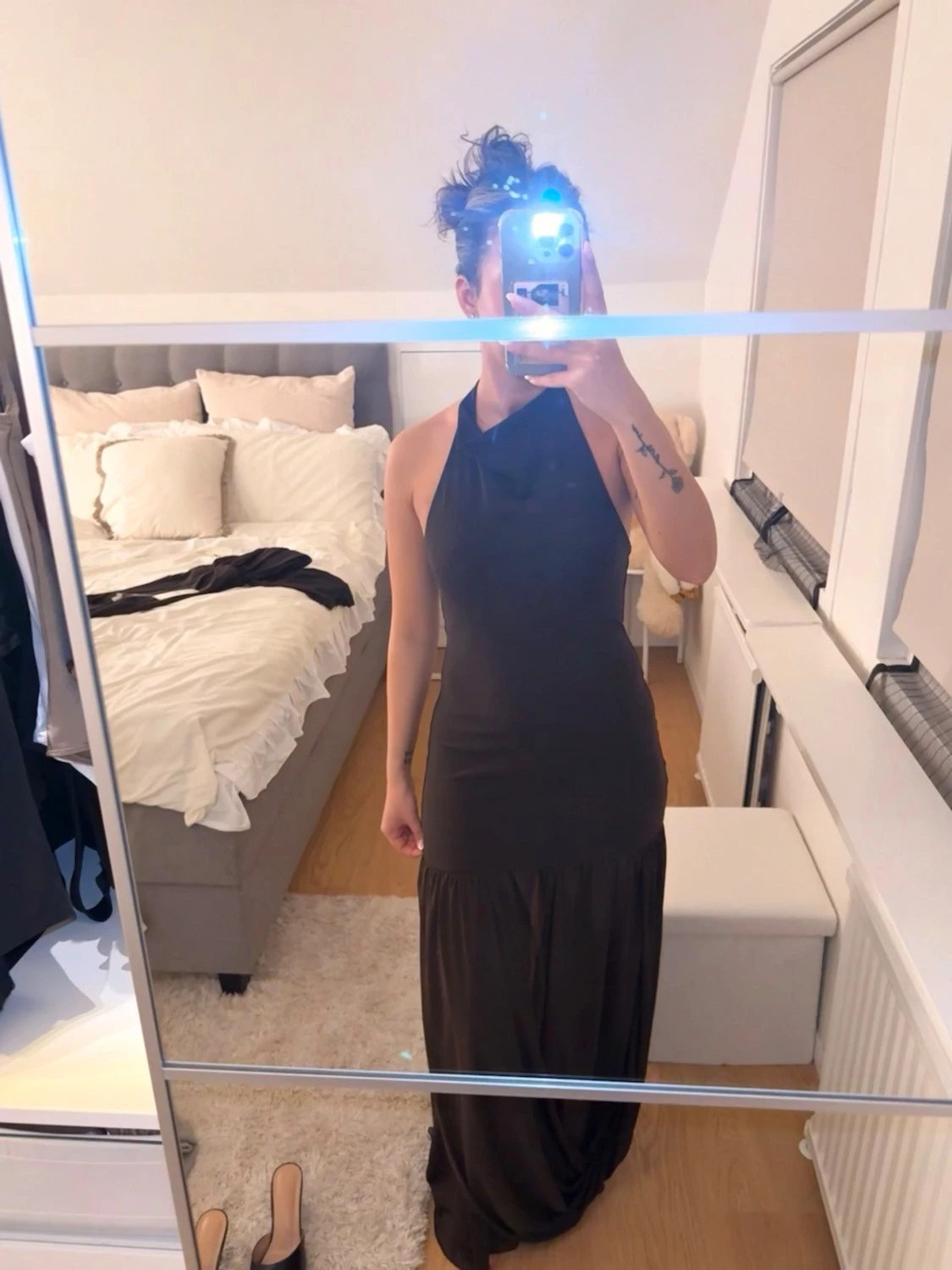 ZARA långklänning med halterneck - 1