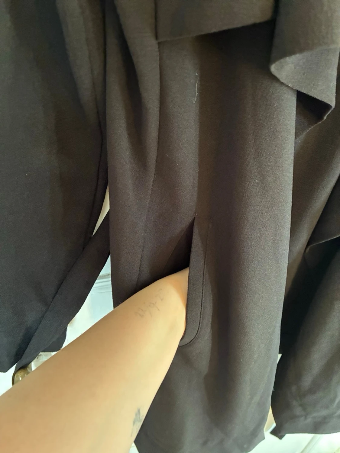 Svart trenchcoat med knytskärp OBJECT - 3