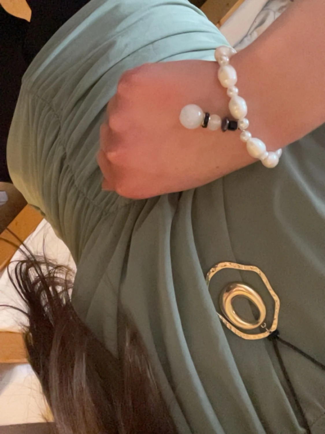 Handgjord Pärlarmband med snögubbe