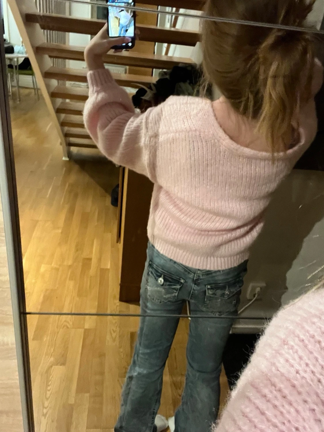 Blå bootcut jeans med låg midja - 2