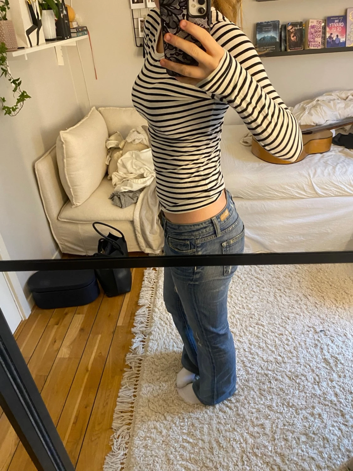 Randig långärmad topp - 1