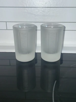 Jägermeister shot glas  - Säljer 2st Jägermeister shot glas i matt färg. Jägermeister texten står på glaset 90kr får båda två 