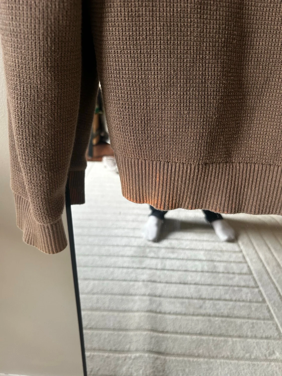 Brun stickad halvzip  - 5