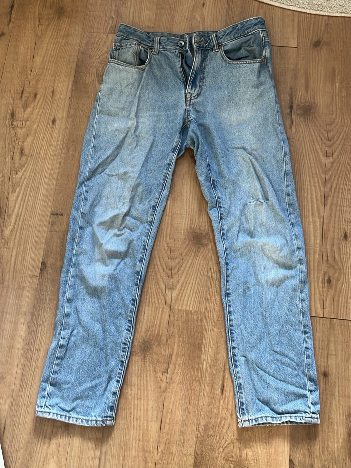 Ljusblå raka jeans vintage-look