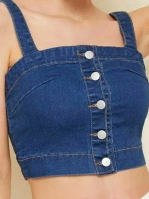 NA-KD denim topp - Topp från NA-KD. (Står M men sitter som en xs-s!!!)