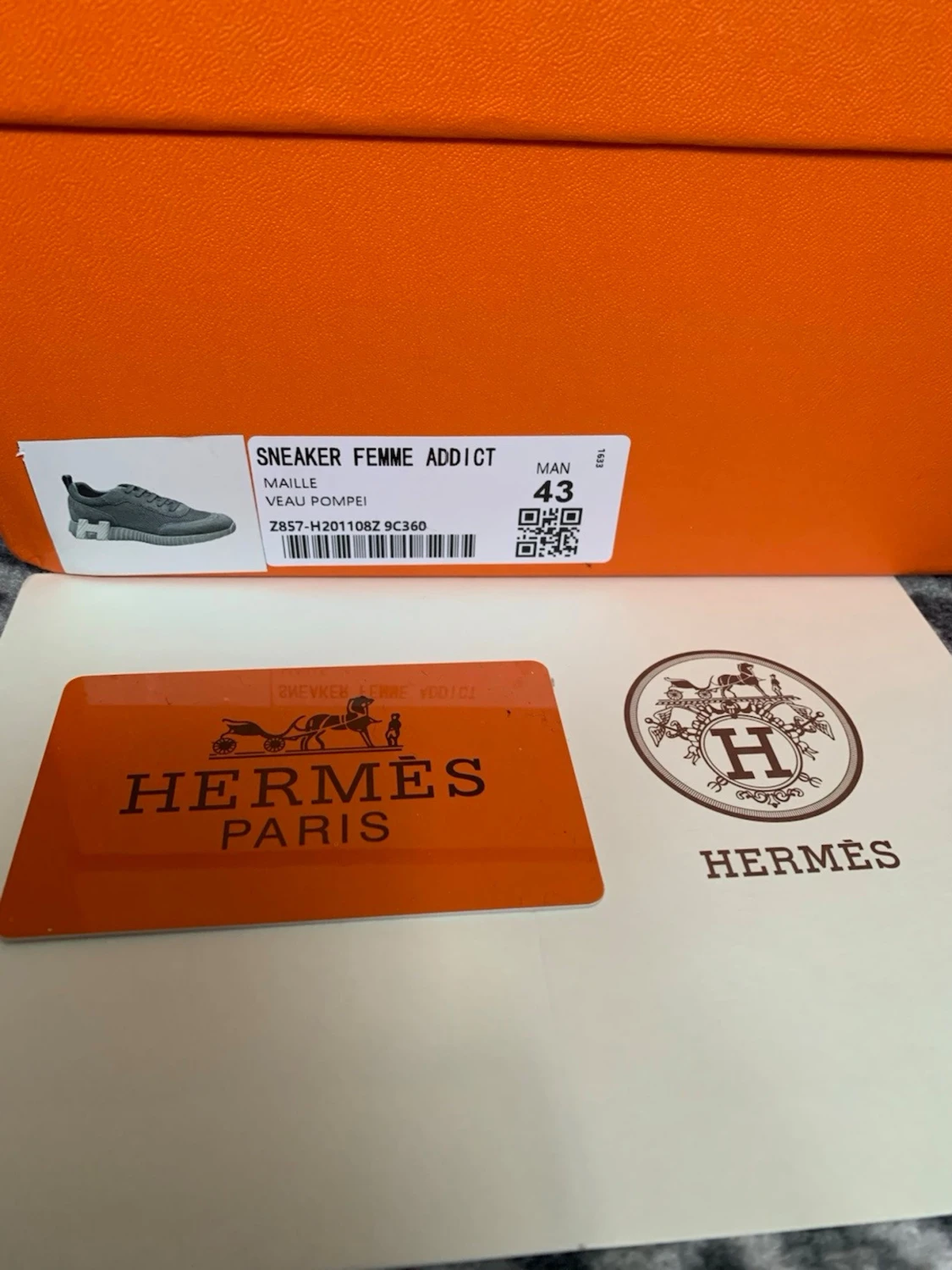 Grå H E R M E S sneakers med vit sula - 3