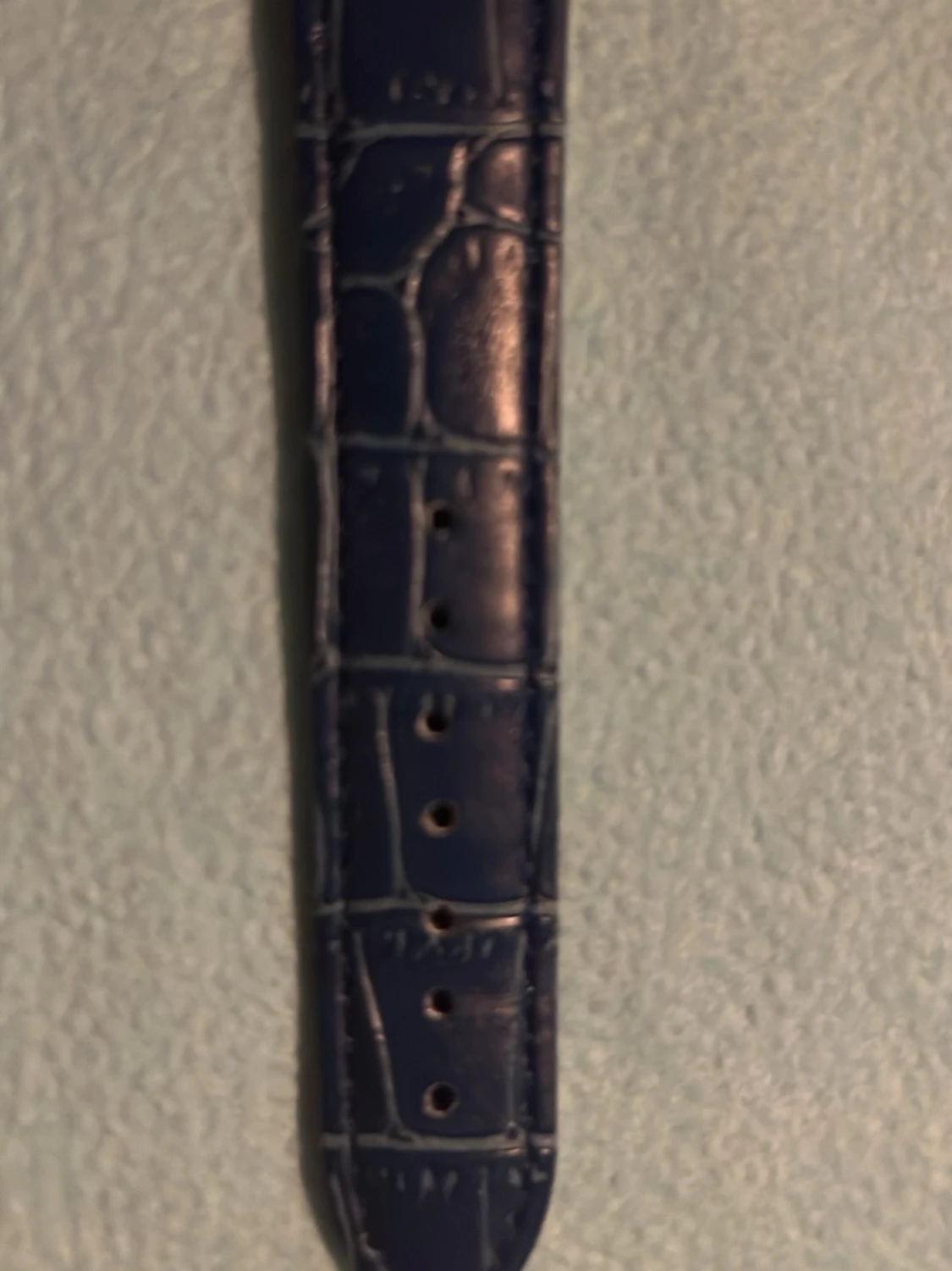 Blå klocka med läderband - 1