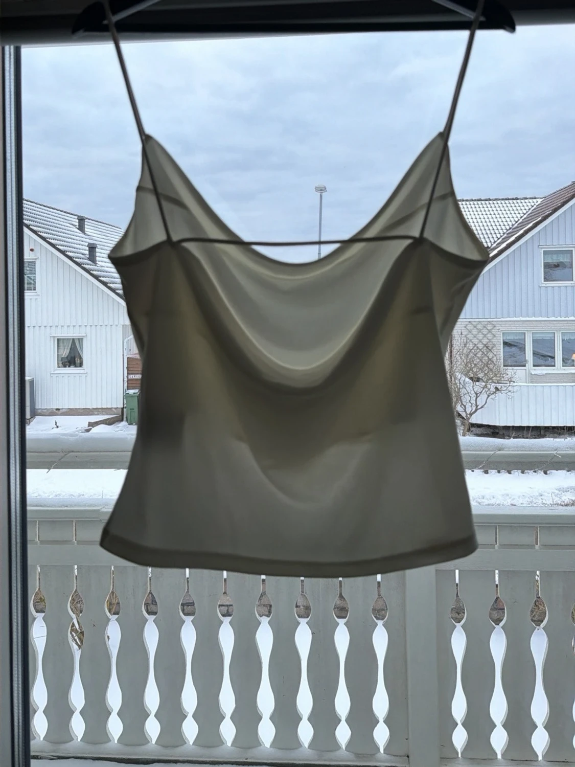 Ljusbeige/kräm vit  linnetopp - 1