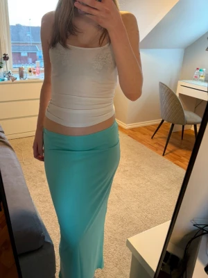 Turkos långkjol från SHEIN - Säljer en turkos långkjol från SHEIN i mjukt och stretchigt material. Kjolen har en enkel, figurnära passform. Aldrig använd.