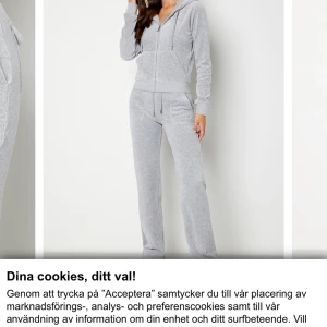 Juicy Coutore  - Säljer mitt fina gråa Juicy Coutore set i storlek M, köpt på Johnells i Stockholm.  Endast använd Max 3 ggr, så i fint och helt skick.   1000 kr för byxorna och tröjan (bara byxorna kostar 1000 kr i nyskick) så inget prutande. 