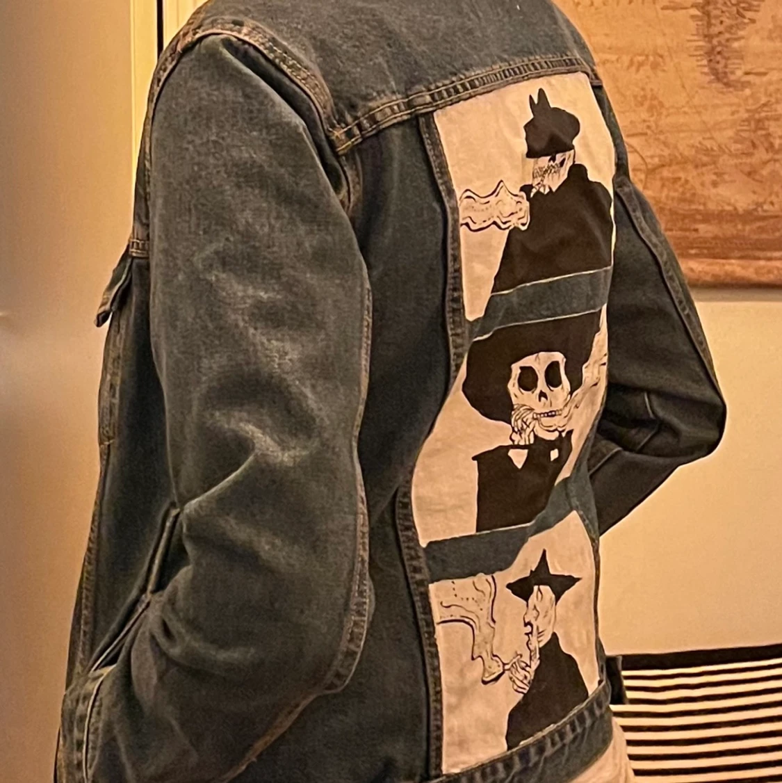 Målad jeansjacka - 90