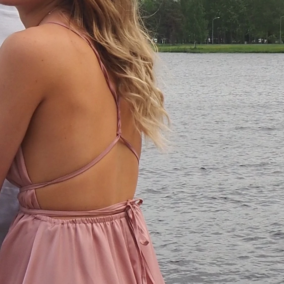 Satin långklänning  - 91