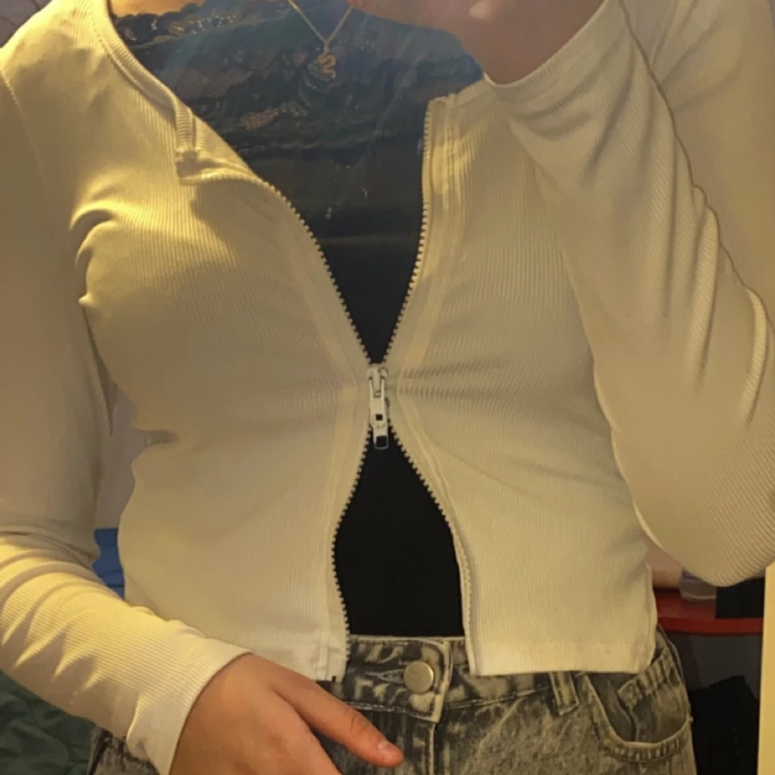 Vit topp/kofta  - 91