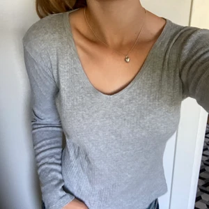 långärmad topp - grå ribbad tröja från brandy melville 💋💋
