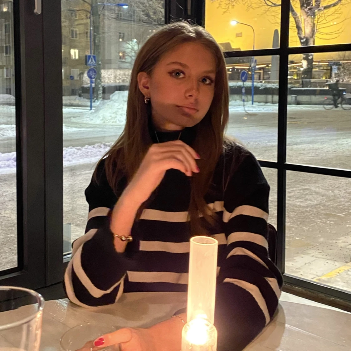 randig stickad tröja