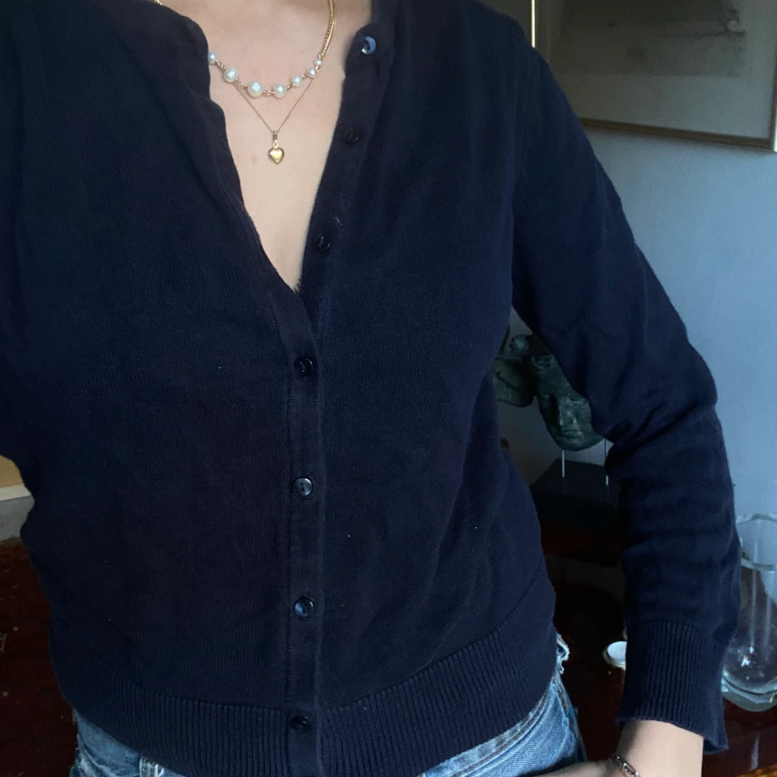 Marinblå kofta - 90